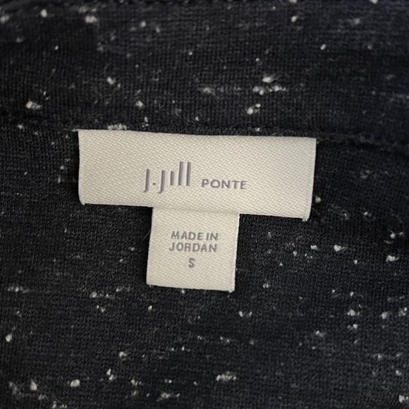 J. Jill Dress Womens Small Navy Blue White Speckled Ponte Knit Basic Minimalist - Picture 7 of 8